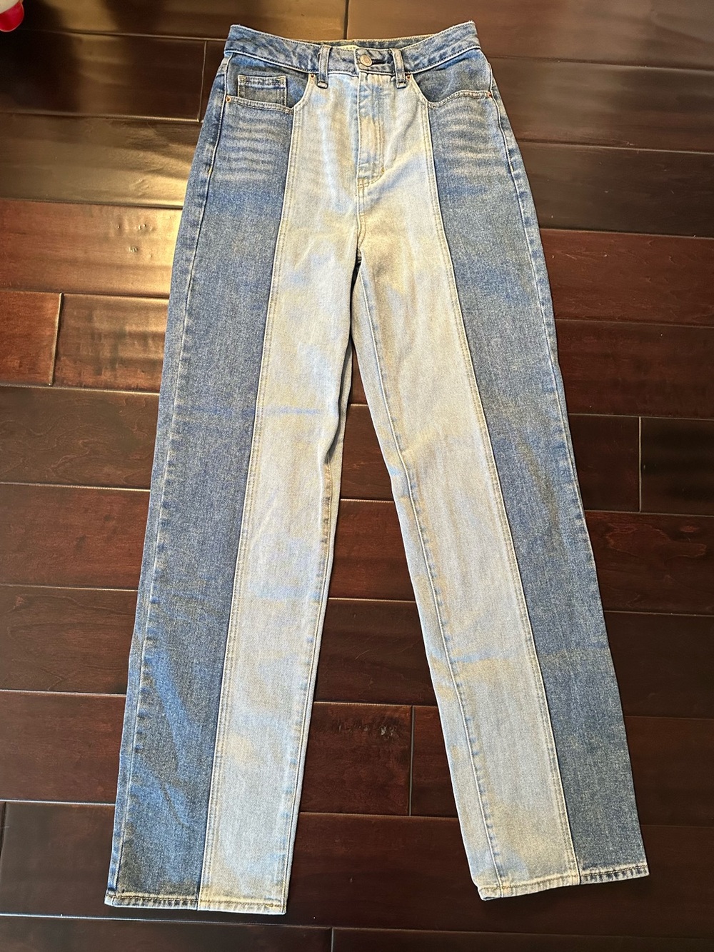 PacSun 90s Boyfriend Two Tone Panel Jeans Size 26 Colorblock Denim